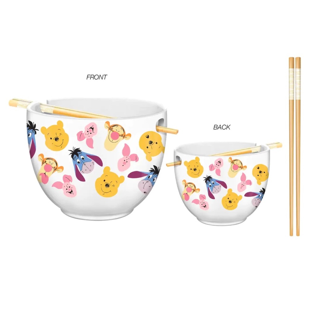 🍜 Disney Winnie the Pooh Ceramic Ramen Bowl with Chopsticks 🥢
